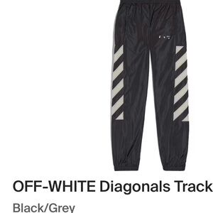 Off-White Black and Gray Diagonal Trackpants